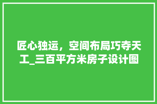 匠心独运，空间布局巧夺天工_三百平方米房子设计图一层介绍_三百平方米的房子设计图一层 中式风格装饰