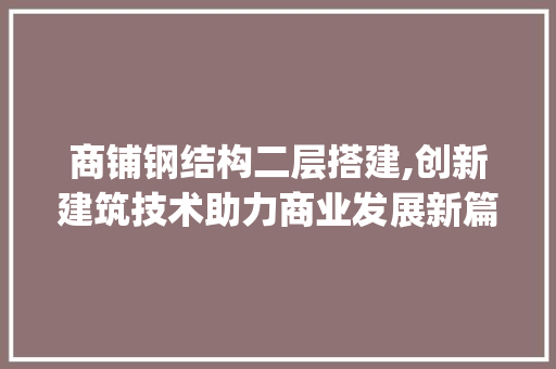商铺钢结构二层搭建,创新建筑技术助力商业发展新篇章_商铺钢结构二层搭建