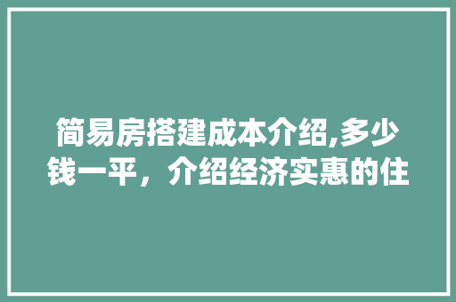 简易房搭建成本介绍,多少钱一平，介绍经济实惠的住房新选择_简易房搭建多少钱一平 地板材料
