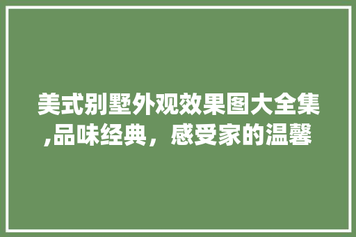 美式别墅外观效果图大全集,品味经典，感受家的温馨_美式别墅外观效果图大全集 木雕艺术