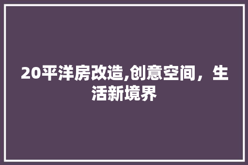 20平洋房改造,创意空间，生活新境界 软装设计