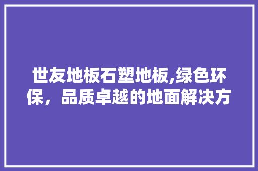 世友地板石塑地板,绿色环保，品质卓越的地面解决方法 卧室装修