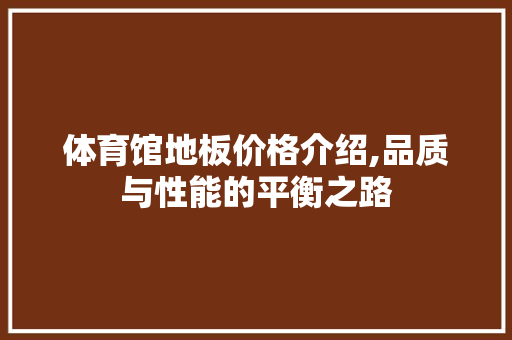 体育馆地板价格介绍,品质与性能的平衡之路 现代风格装饰