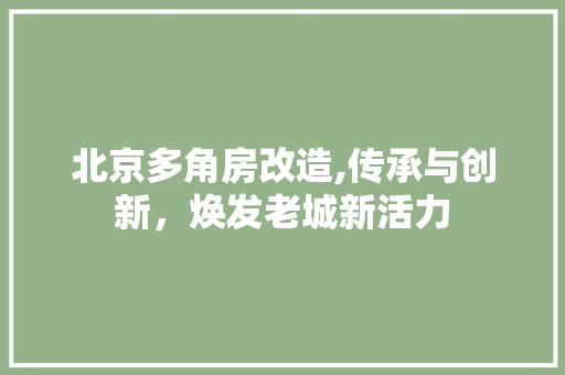 北京多角房改造,传承与创新，焕发老城新活力 室内设计