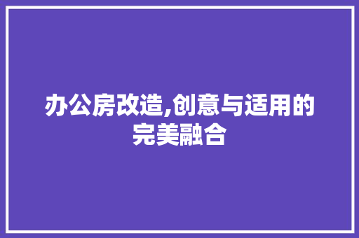办公房改造,创意与适用的完美融合