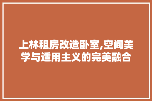 上林租房改造卧室,空间美学与适用主义的完美融合