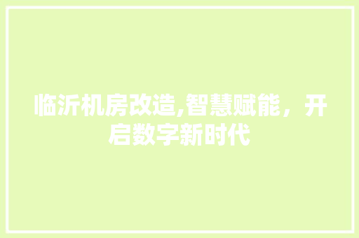 临沂机房改造,智慧赋能，开启数字新时代 木雕艺术