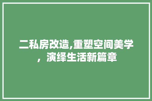 二私房改造,重塑空间美学，演绎生活新篇章 室内设计