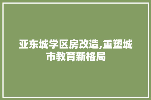 亚东城学区房改造,重塑城市教育新格局 客厅装修