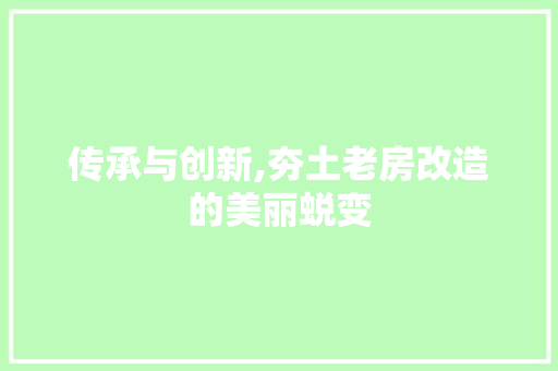 传承与创新,夯土老房改造的美丽蜕变 家居装修