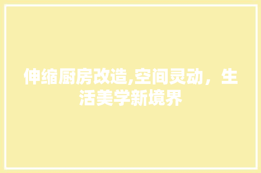 伸缩厨房改造,空间灵动，生活美学新境界