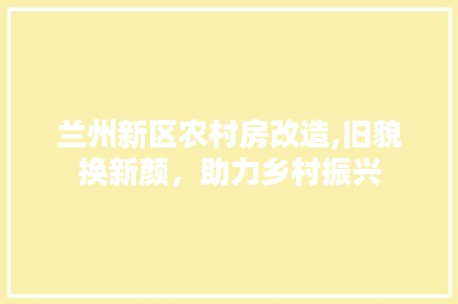 兰州新区农村房改造,旧貌换新颜，助力乡村振兴 软装设计