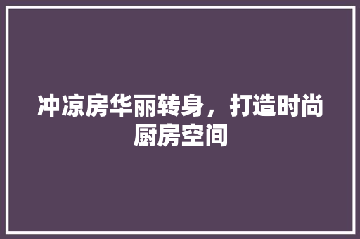 冲凉房华丽转身，打造时尚厨房空间 家居装修