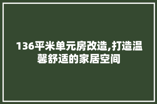 136平米单元房改造,打造温馨舒适的家居空间 现代风格装饰