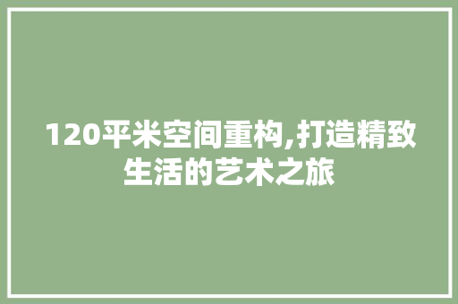 120平米空间重构,打造精致生活的艺术之旅 卧室装修