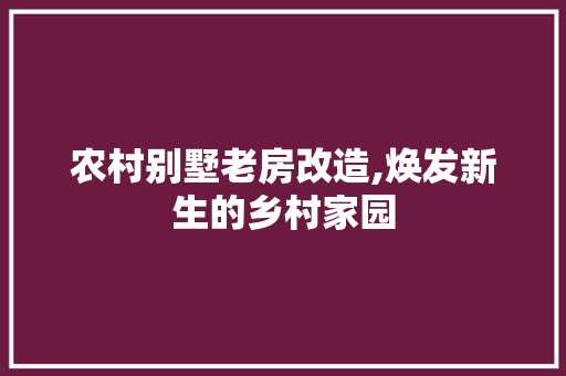 农村别墅老房改造,焕发新生的乡村家园 地板材料