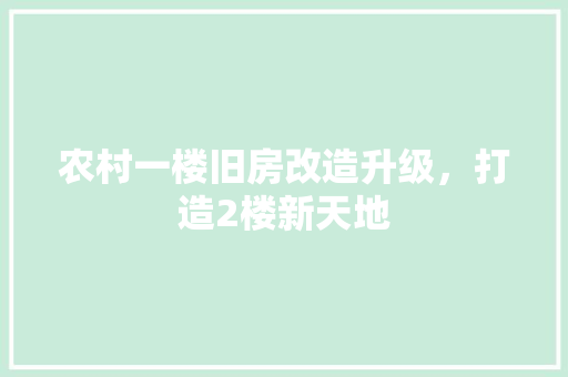 农村一楼旧房改造升级，打造2楼新天地 室内设计