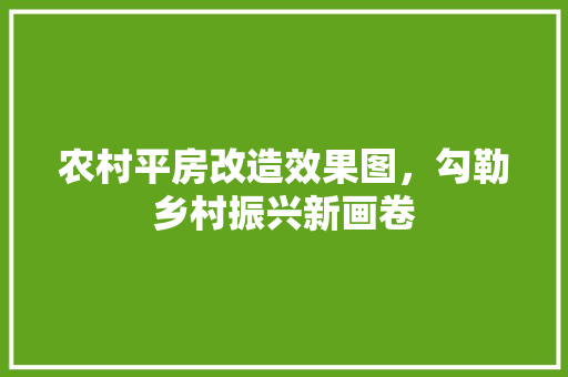 农村平房改造效果图，勾勒乡村振兴新画卷