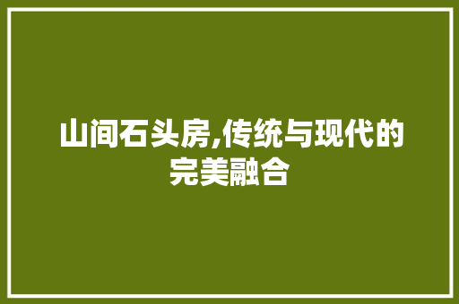 山间石头房,传统与现代的完美融合