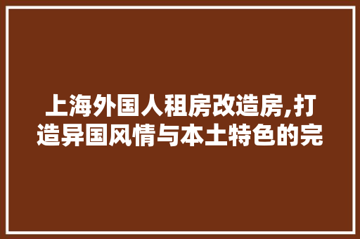上海外国人租房改造房,打造异国风情与本土特色的完美融合 地板材料