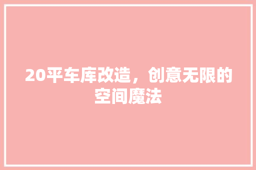 20平车库改造，创意无限的空间魔法