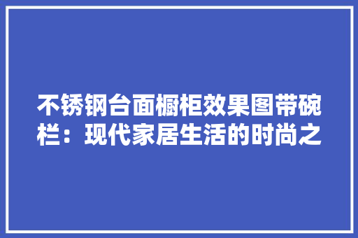 不锈钢台面橱柜效果图带碗栏：现代家居生活的时尚之选