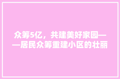 众筹5亿，共建美好家园——居民众筹重建小区的壮丽篇章 中式风格装饰