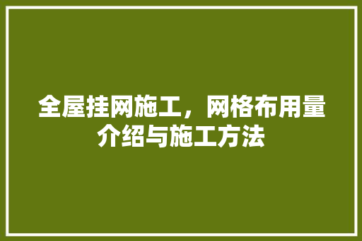 全屋挂网施工，网格布用量介绍与施工方法 家居装修