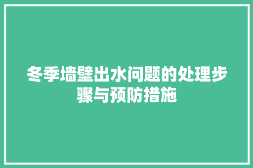 冬季墙壁出水问题的处理步骤与预防措施 地板材料