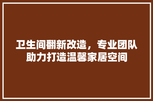 卫生间翻新改造，专业团队助力打造温馨家居空间