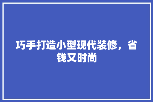 巧手打造小型现代装修，省钱又时尚