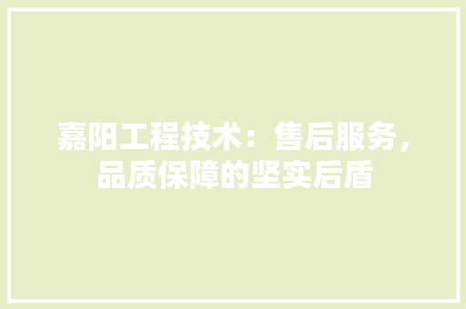 嘉阳工程技术：售后服务，品质保障的坚实后盾 卧室装修