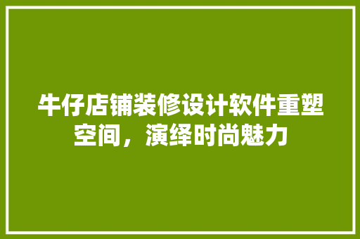 牛仔店铺装修设计软件重塑空间，演绎时尚魅力