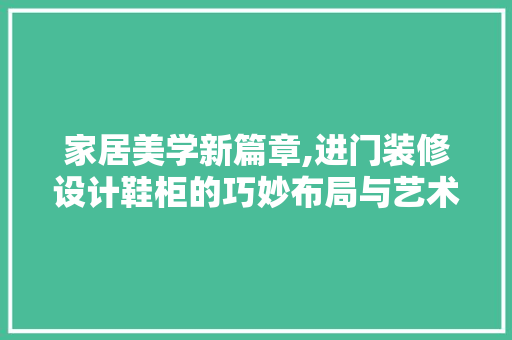家居美学新篇章,进门装修设计鞋柜的巧妙布局与艺术融合