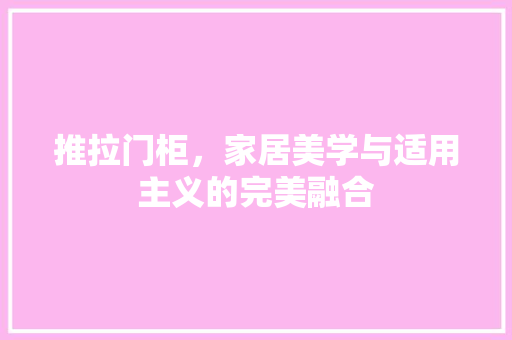 推拉门柜，家居美学与适用主义的完美融合