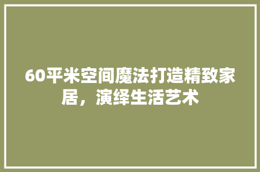 60平米空间魔法打造精致家居，演绎生活艺术