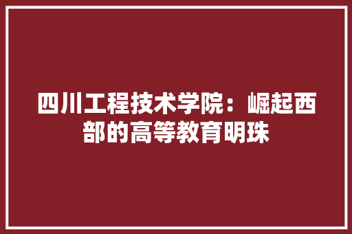 四川工程技术学院：崛起西部的高等教育明珠 卧室装修