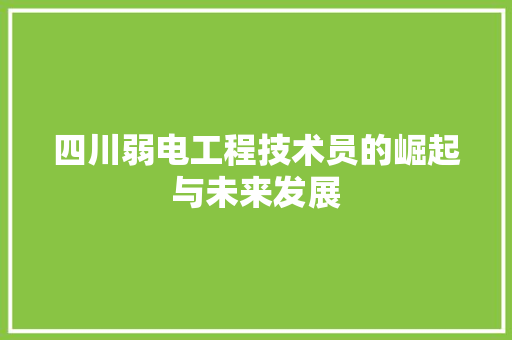 四川弱电工程技术员的崛起与未来发展 卧室装修