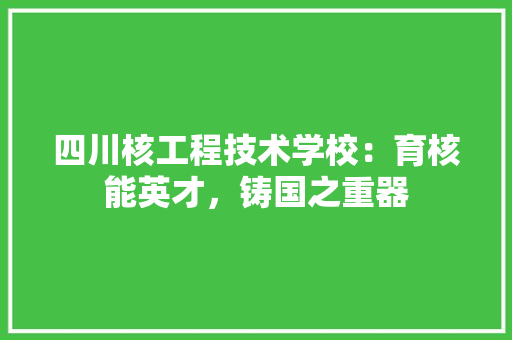 四川核工程技术学校：育核能英才，铸国之重器 卧室装修