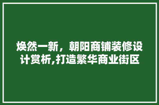 焕然一新，朝阳商铺装修设计赏析,打造繁华商业街区新地标