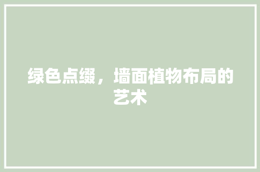绿色点缀，墙面植物布局的艺术
