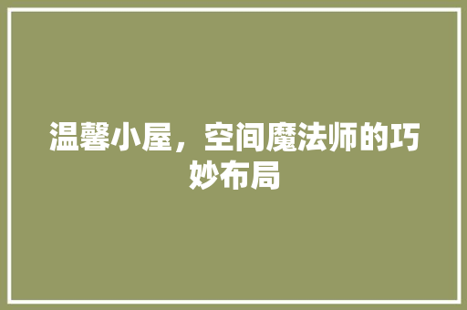 温馨小屋，空间魔法师的巧妙布局