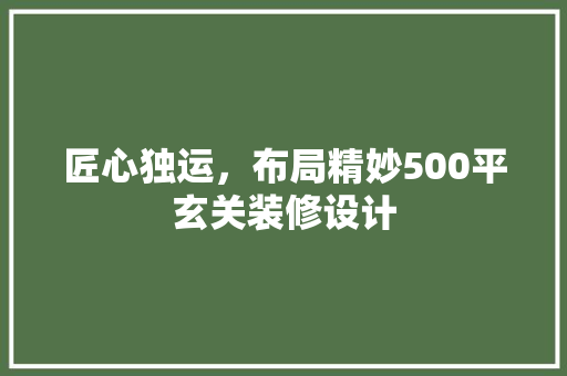 匠心独运，布局精妙500平玄关装修设计