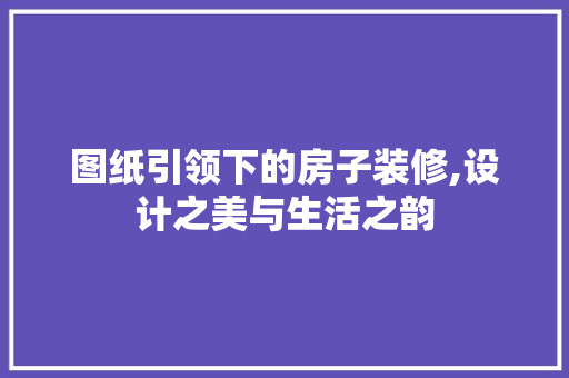 图纸引领下的房子装修,设计之美与生活之韵