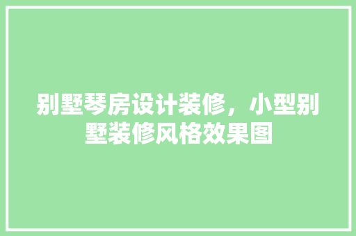 别墅琴房设计装修，小型别墅装修风格效果图