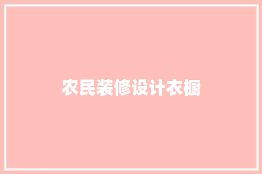 农民装修设计衣橱