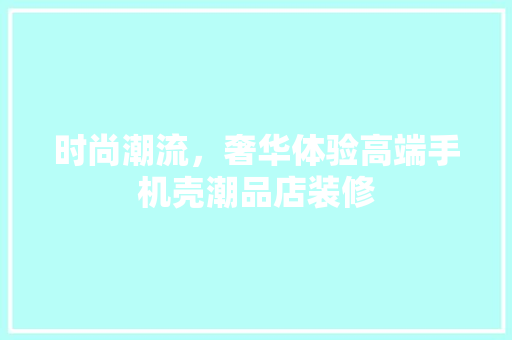 时尚潮流，奢华体验高端手机壳潮品店装修