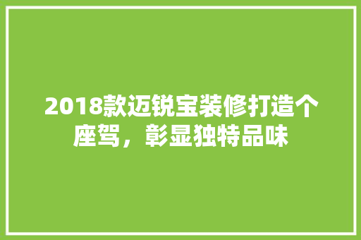 2018款迈锐宝装修打造个座驾，彰显独特品味 木雕艺术