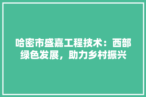哈密市盛嘉工程技术：西部绿色发展，助力乡村振兴 卧室装修