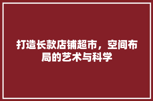 打造长款店铺超市，空间布局的艺术与科学